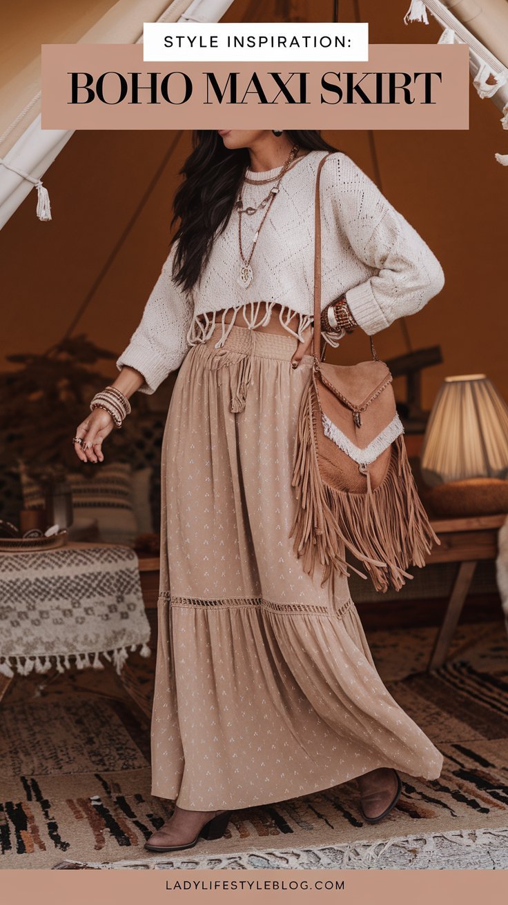 Boho Maxi Skirt Outfits