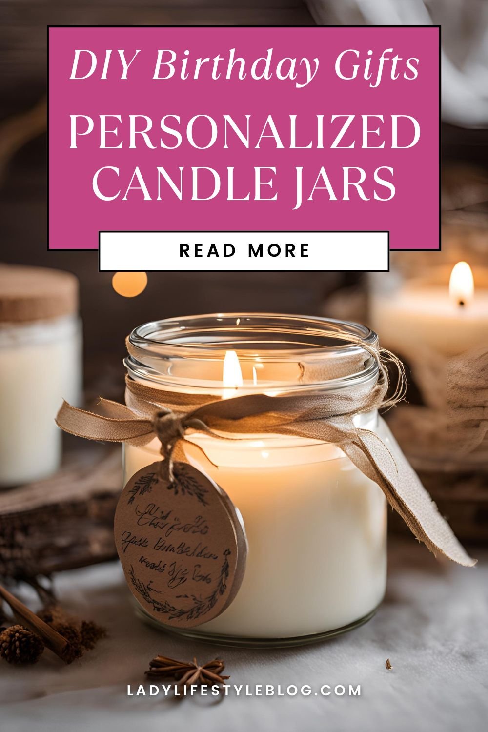 DIY Birthday Gifts Personalized Candle Jars