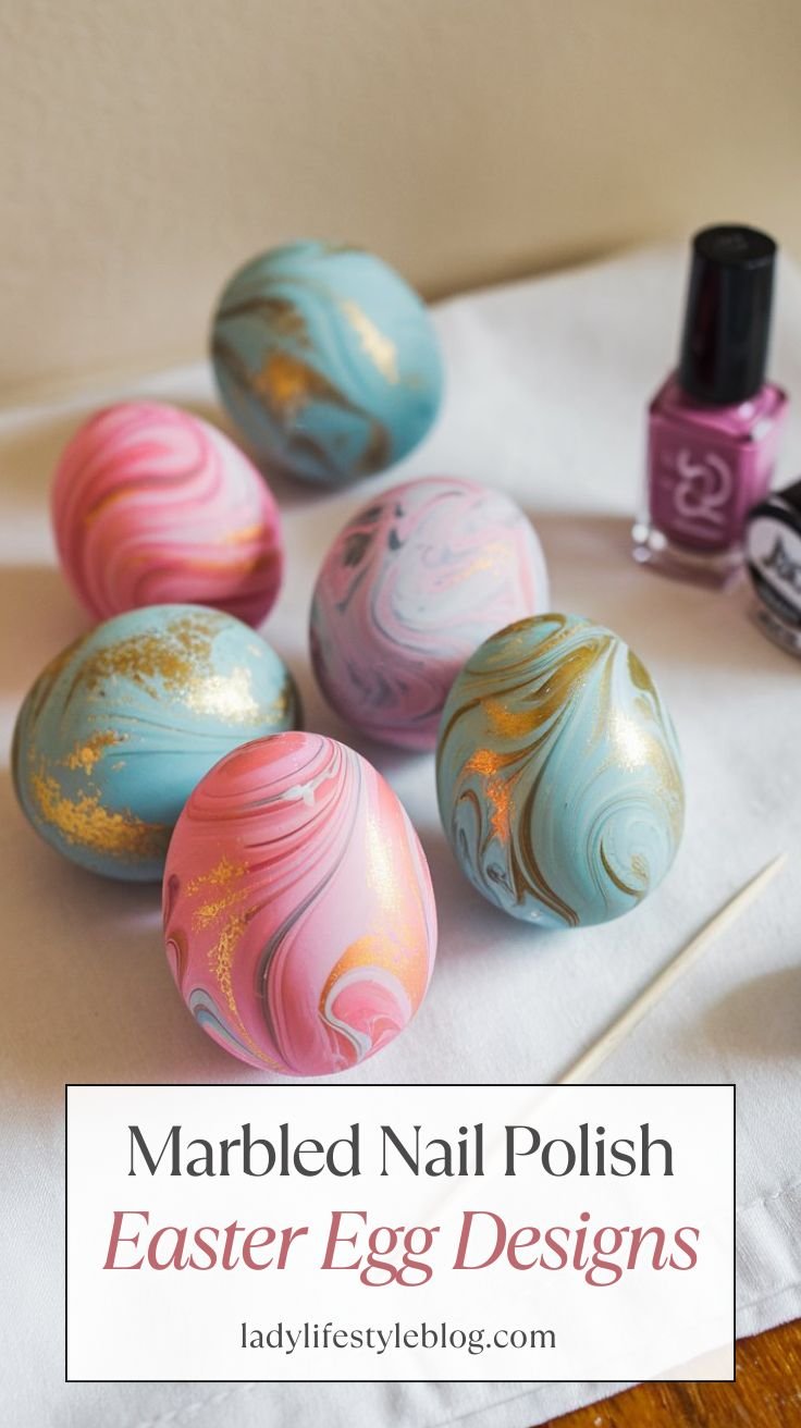 Marbled Nail Polish Easter Egg Designs