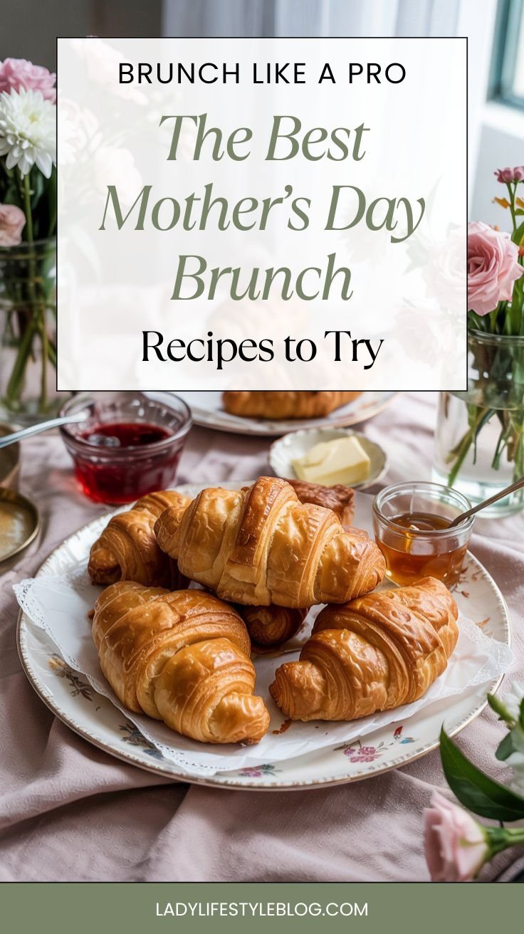 Buttery Croissants with Jam and Butter