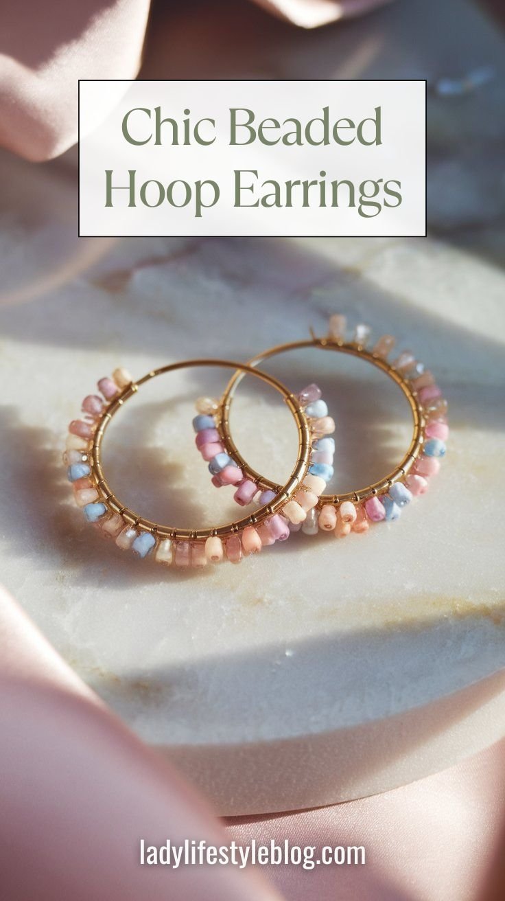 Chic Beaded Hoop Earrings