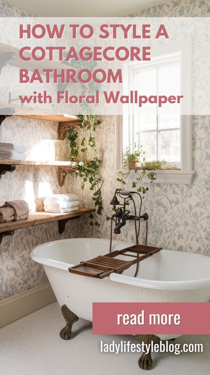 How to Style a Cottagecore Bathroom with Floral Wallpaper