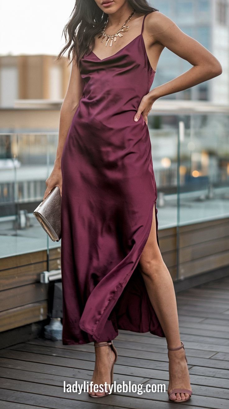 Slip Dress and Strappy Heels