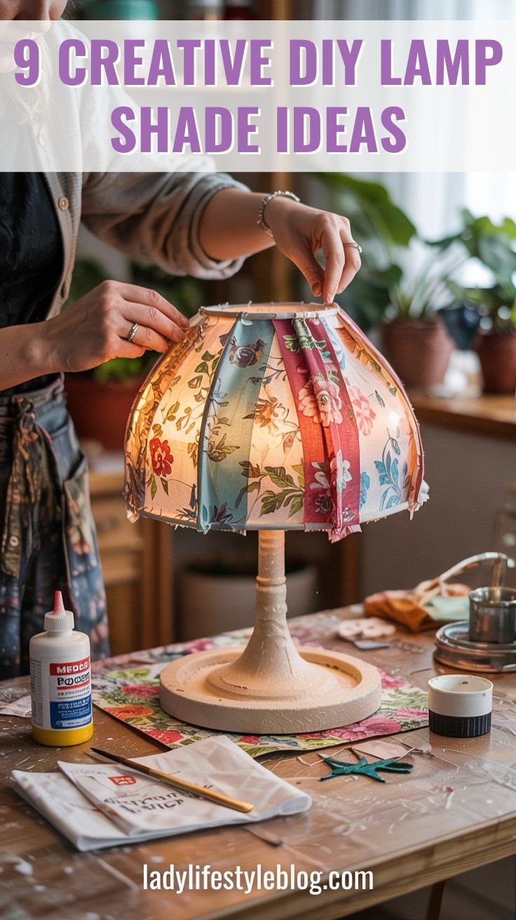 DIY Lamp Shade Using Wallpaper Scraps