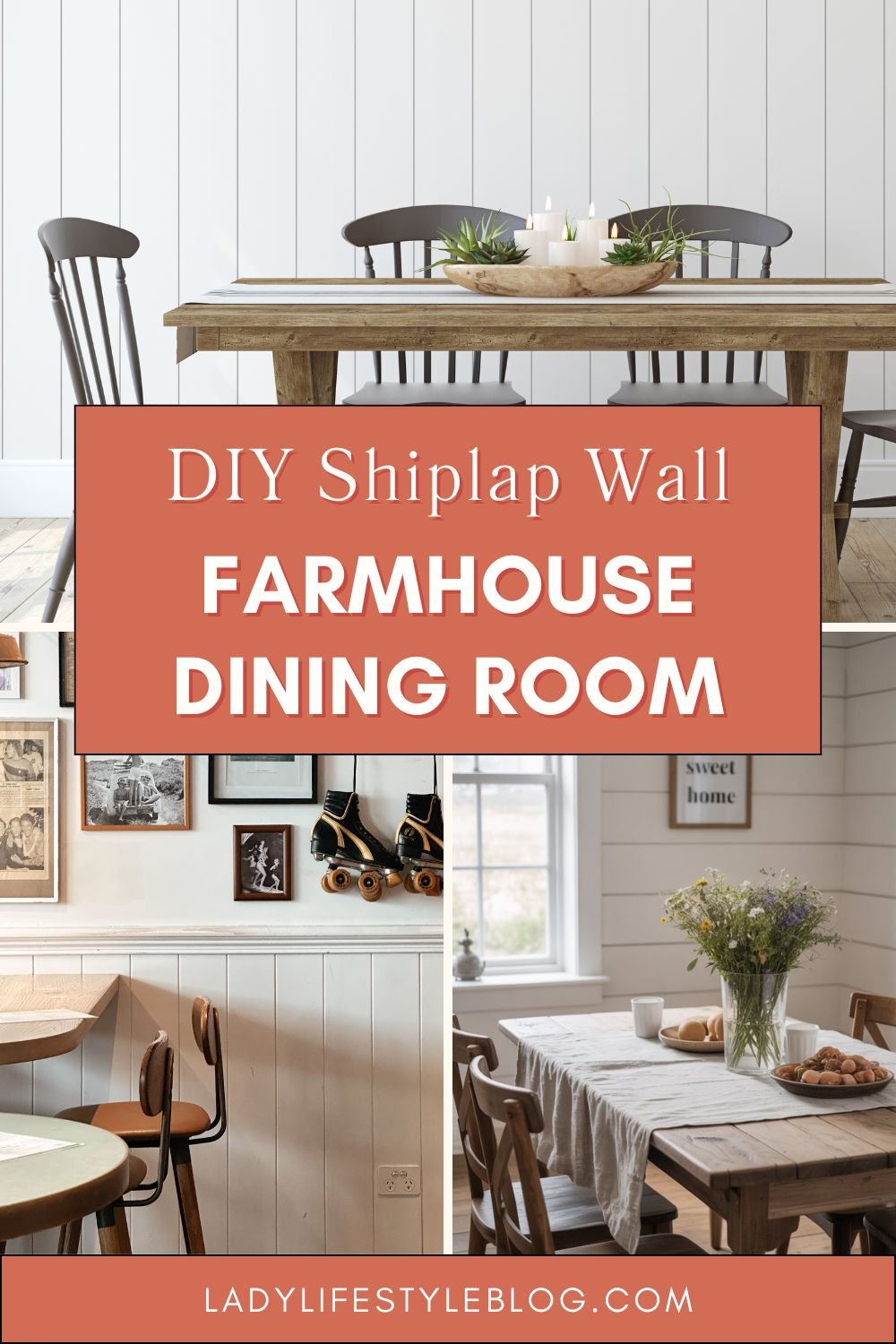Add Farmhouse Dining Room Drama with a Faux Shiplap Wall