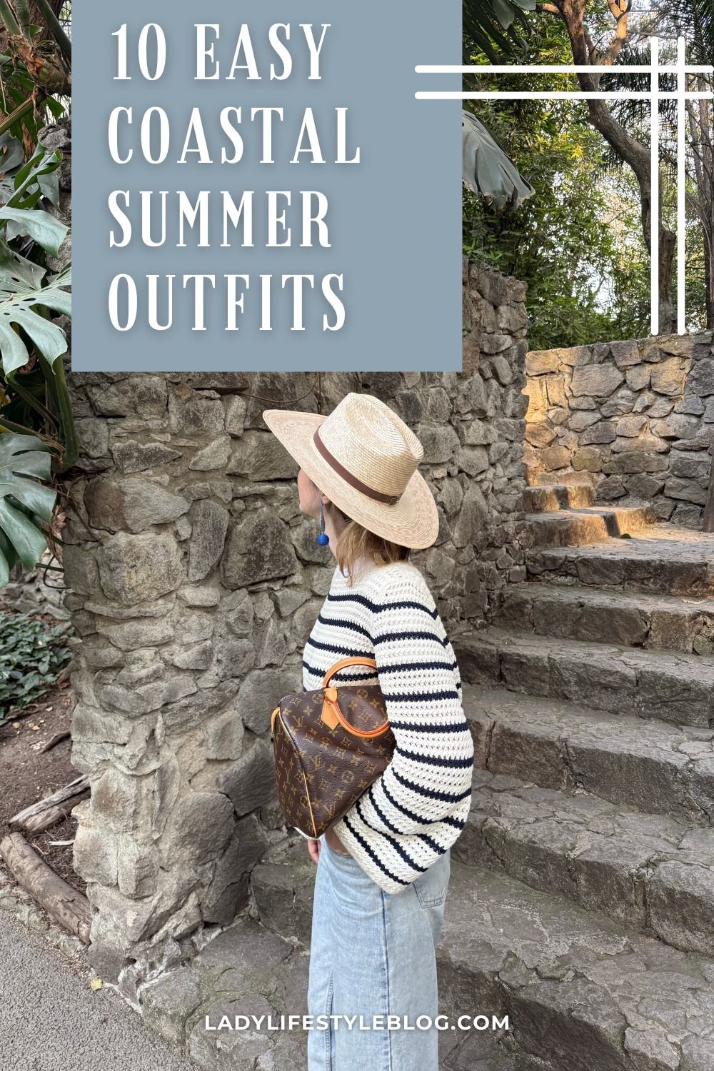 Coastal Summer Outfits with Nautical Stripes and White Jeans