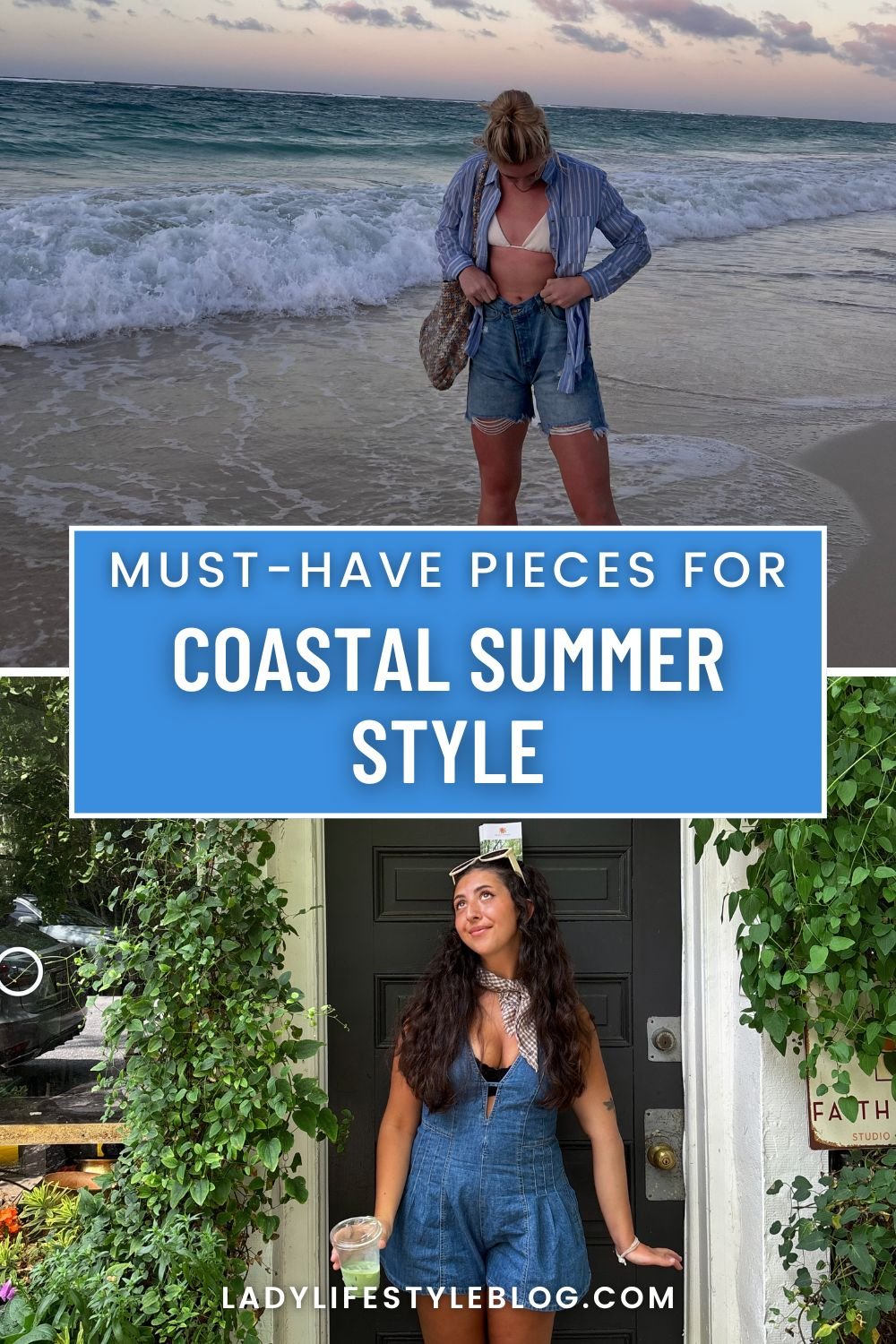 Coastal Summer Outfits with a Blue Chambray Romper