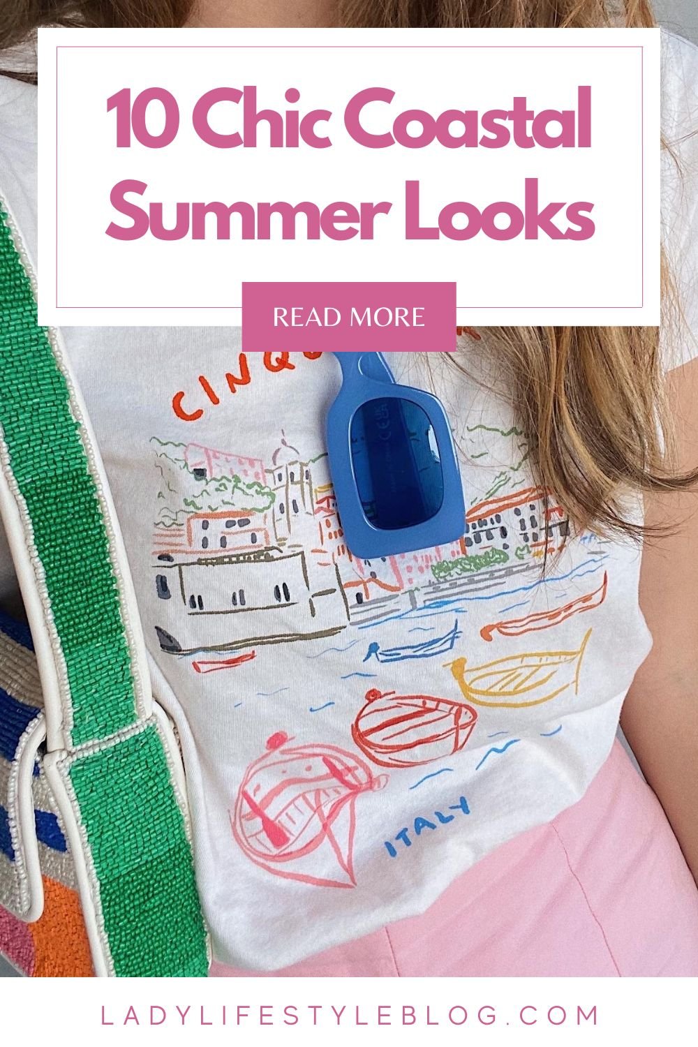 Coastal Summer Outfits with a Tie-Front Top and Paperbag Shorts