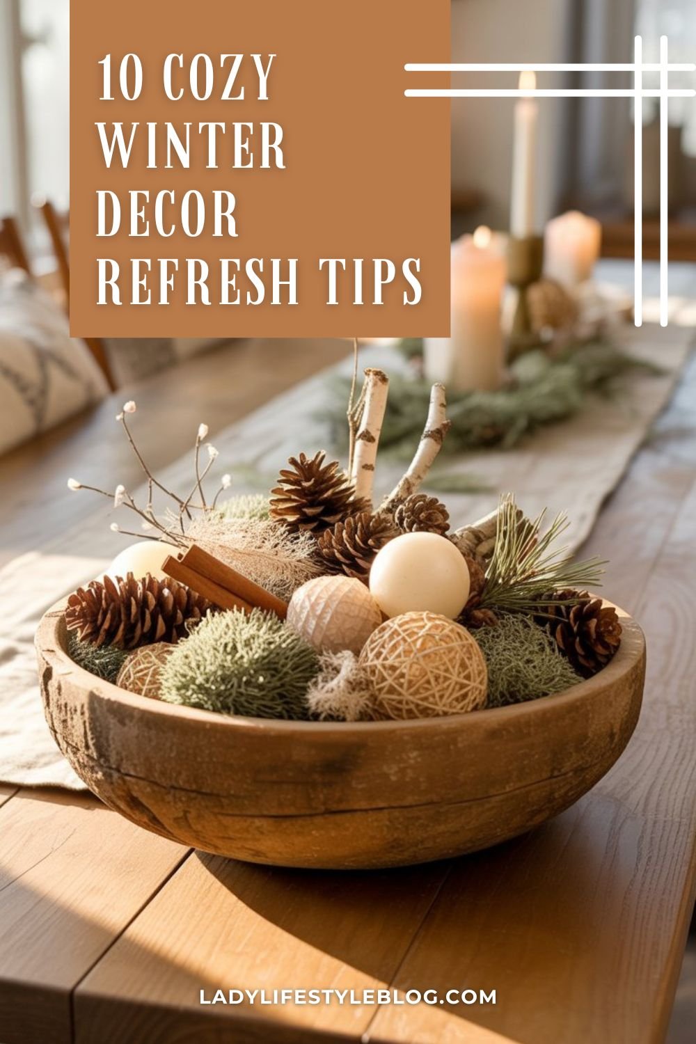 Winter Decor With Textured Centerpiece Bowls
