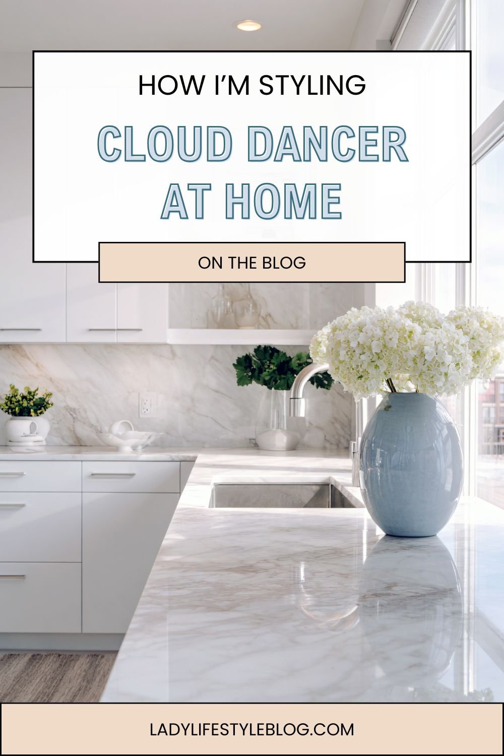 Cloud Dancer in the Kitchen to Brighten the Vibe