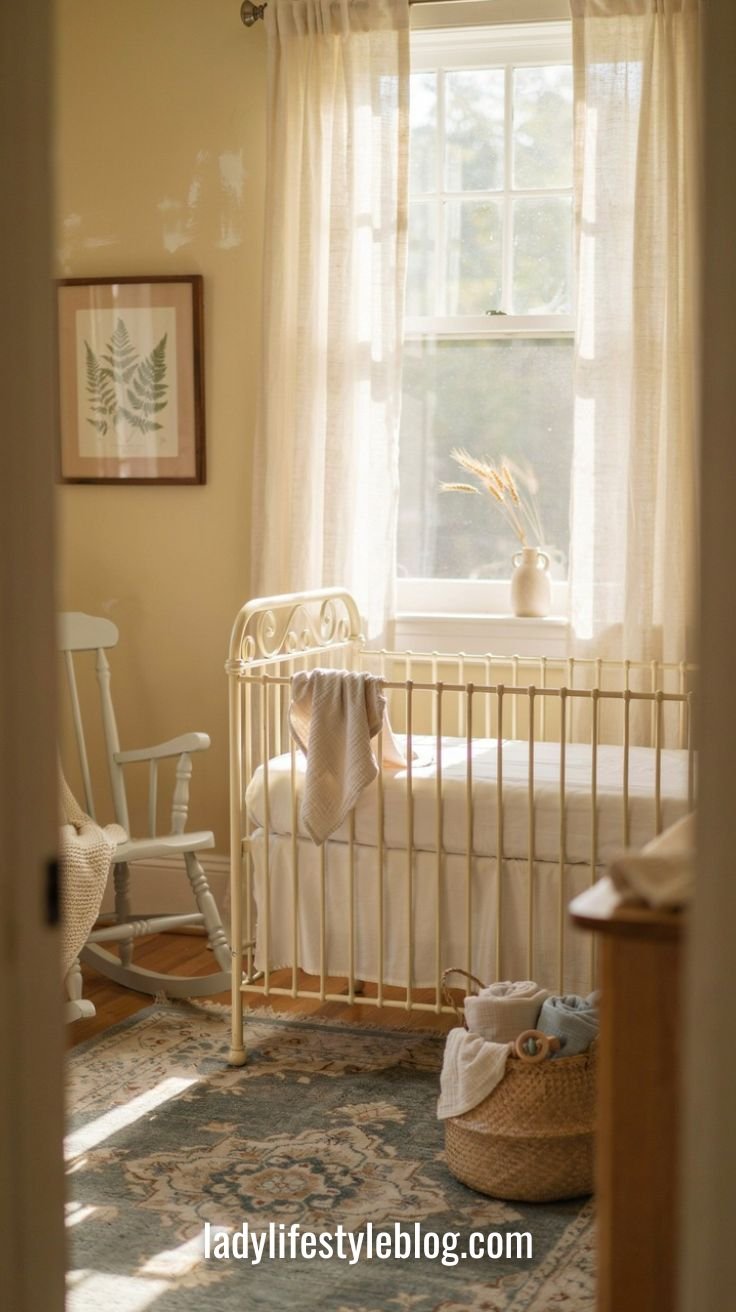 Vintage Iron Crib for a Nancy Meyers Nursery